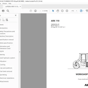 Ammann ARX 110 Tandem Roller Workshop Manual 3008839 PDF