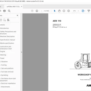 Ammann ARX 110 Tandem Roller Workshop Manual 3010129 PDF