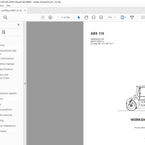 Ammann ARX 110 Tandem Roller Workshop Manual 3031385 PDF
