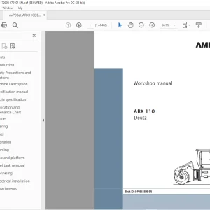 Ammann ARX 110 Tandem Roller Workshop Manual 4182006 PDF