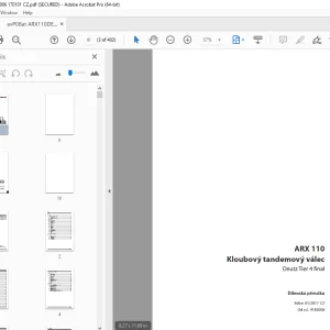 Ammann ARX 110 tandemový válec Dílenská prírucka 4182006 PDF