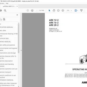 Ammann ARX 12-2 ARX 16-2 ARX 20-2 Tandem Roller Operating Manual PDF