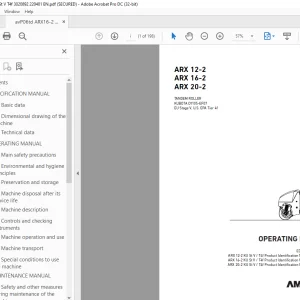 Ammann ARX 12-2 ARX 16-2 ARX 20-2 Tandem Roller Operating Manual PDF