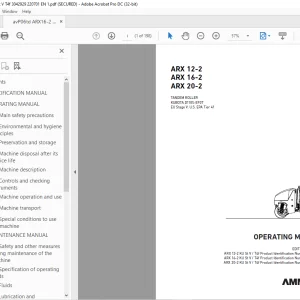 Ammann ARX 12-2 ARX 16-2 ARX 20-2 Tandem Roller Operating Manual PDF