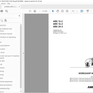 Ammann ARX 12-2 ARX 16-2 ARX 20-2 Tandem Roller Workshop Manual PDF