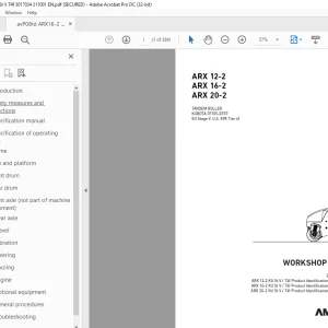 Ammann ARX 12-2 ARX 16-2 ARX 20-2 Tandem Roller Workshop Manual PDF