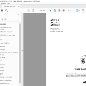 Ammann ARX 12-2 ARX 16-2 ARX 20-2 Tandem Roller Workshop Manual PDF