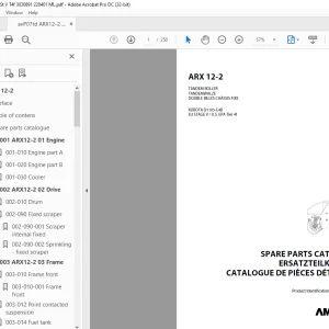 Ammann ARX 12-2 Tandem Roller Parts Manual 3030891 PDF