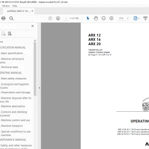 Ammann ARX 12 ARX 16 ARX 20 Tandem Roller Operating Manual PDF