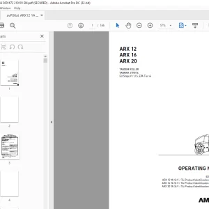 Ammann ARX 12 ARX 16 ARX 20 Tandem Roller Operating Manual PDF