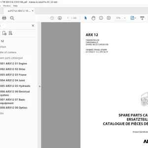 Ammann ARX 12 Tandem Roller Parts Manual 3001314 PDF