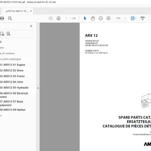 Ammann ARX 12 Tandem Roller Parts Manual 3001672 PDF