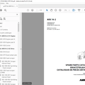 Ammann ARX 16-2 Tandem Roller Parts Manual 3010862 PDF