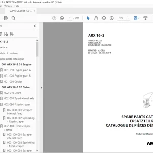 Ammann ARX 16-2 Tandem Roller Parts Manual 3017034 PDF