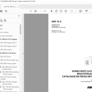 Ammann ARX 16-2 Tandem Roller Parts Manual 3030892 PDF