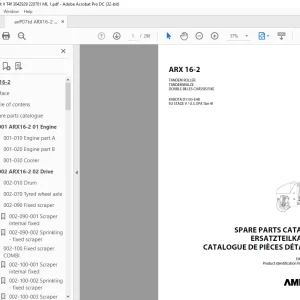 Ammann ARX 16-2 Tandem Roller Parts Manual 3042929 PDF