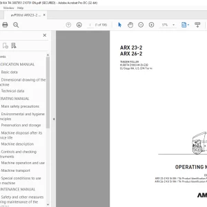 Ammann ARX 23-2 ARX 26-2 Tandem Roller Operating Manual PDF
