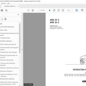 Ammann ARX 23-2 ARX 26-2 Tandem Roller Operating Manual PDF