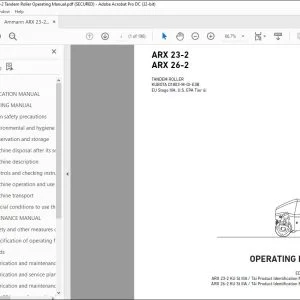 Ammann ARX 23-2 ARX 26-2 Tandem Roller Operating Manual PDF