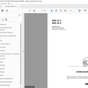 Ammann ARX 23-2 ARX 26-2 Tandem Roller Workshop Manual PDF