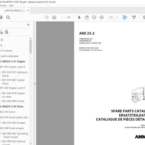 Ammann ARX 23-2 Tandem Roller Parts Catalogue Manual 3007951 PDF