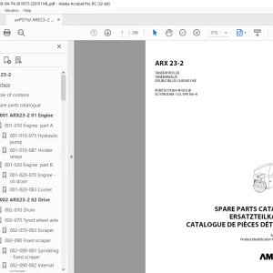 Ammann ARX 23-2 Tandem Roller Parts Catalogue Manual 3019573 PDF