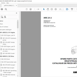 Ammann ARX 23-2 Tandem Roller Parts Catalogue Manual 3036249 PDF