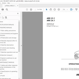 Ammann ARX 23.1 ARX 26.1 Tandem Roller Operating Manual PDF