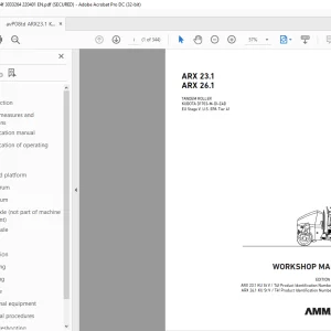 Ammann ARX 23.1 ARX 26.1 Tandem Roller Workshop Manual PDF