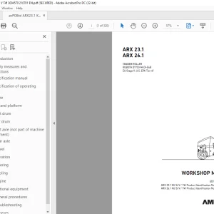 Ammann ARX 23.1 ARX 26.1 Tandem Roller Workshop Manual PDF