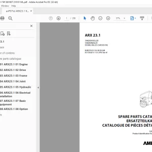Ammann ARX 23.1 Tandem Roller Parts Manual 3001807 PDF