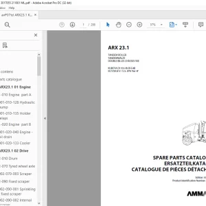 Ammann ARX 23.1 Tandem Roller Parts Manual 3017055 PDF