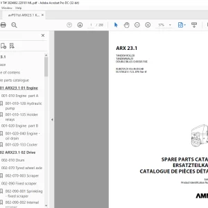 Ammann ARX 23.1 Tandem Roller Parts Manual 3024862 PDF