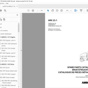 Ammann ARX 23.1 Tandem Roller Parts Manual 3033264 PDF