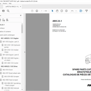 Ammann ARX 23.1 Tandem Roller Parts Manual 3035577 PDF