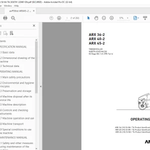 Ammann ARX 36-2 ARX 40-2 ARX 45-2 Tandem Roller Operating Manual PDF