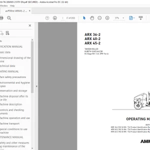 Ammann ARX 36-2 ARX 40-2 ARX 45-2 Tandem Roller Operating Manual PDF