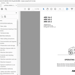 Ammann ARX 36-2 ARX 40-2 ARX 45-2 Tandem Roller Operating Manual PDF