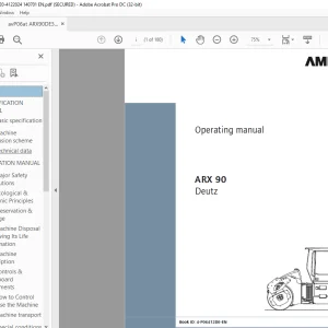 Ammann ARX 90 Tandem Roller Deutz Tier 3 Operating Manual PDF