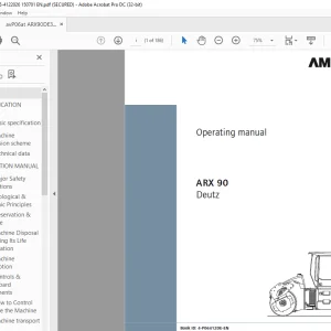 Ammann ARX 90 Articulated Tandem Roller Deutz Tier 3 Operating Manual PDF