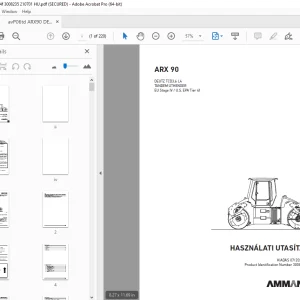 Ammann ARX 90 DEUTZ TCD3,6 L4 HASZNÁLATI UTASÍTÁS (3008235) PDF