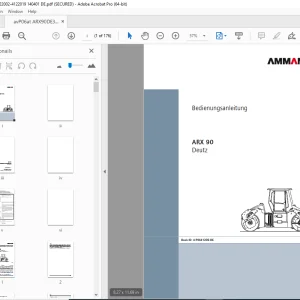 Ammann ARX 90 Deutz Bedienungsanleitung (P06412DE) PDF DOWNLOAD