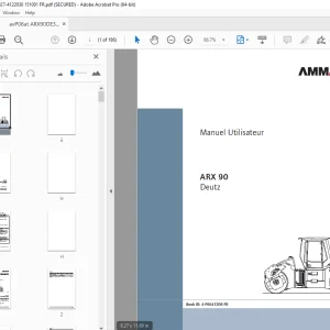 Ammann ARX 90 Double billes articulé Deutz Tier 3 Manuel Utilisateur PDF