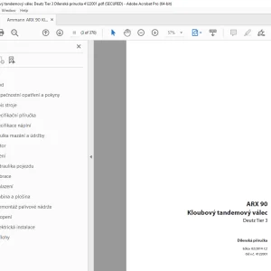Ammann ARX 90 tandemový válec Deutz Tier 3 Dílenská prírucka 4122001 PDF