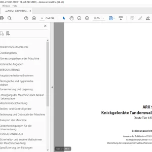 Ammann ARX 90 Tandemwalze Deutz Tier 4 final Bedienungsanleitu PDF