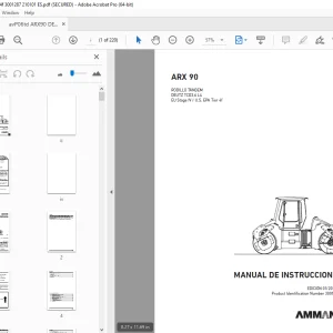 Ammann ARX 90 RODILLO TÁNDEM MANUAL DE INSTRUCCIONES 3001287 PDF