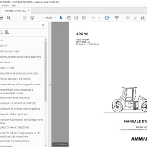 Ammann ARX 90 Rullo articolato tandem Manuale d‘uso (3001287) PDF