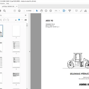 Ammann ARX 90 TANDEMOVÝ VÁLEC DÍLENSKÁ PŘÍRUČKA (4122068) PDF