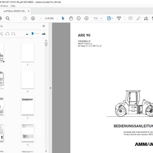 Ammann ARX 90 TANDEMWALZE BEDIENUNGSANLEITUNG (3001287) PDF