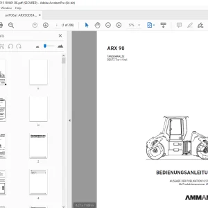 Ammann ARX 90 TANDEMWALZE BEDIENUNGSANLEITUNG (4172015) PDF